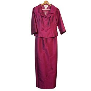 NWOT Rickie Freeman For Teri Nites Silk Wool Dress and Blazer Sz 6 Beaded Formal